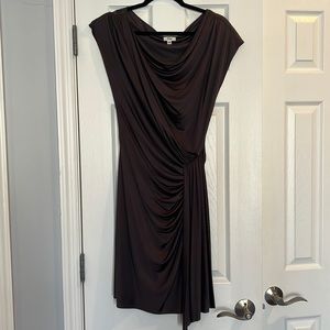 Foley Silk cap sleeved dress in a rich deep purple. XS